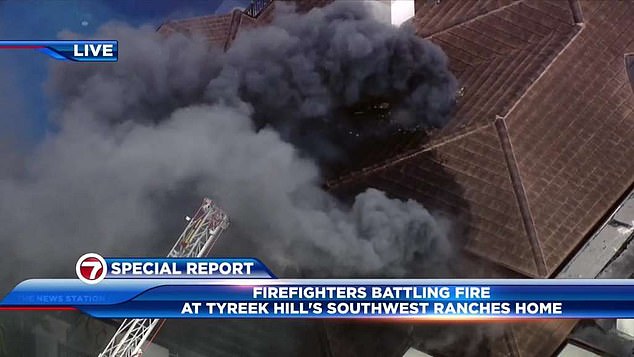 Firefighters battle HUGE blaze at the 69million mansion of Miami