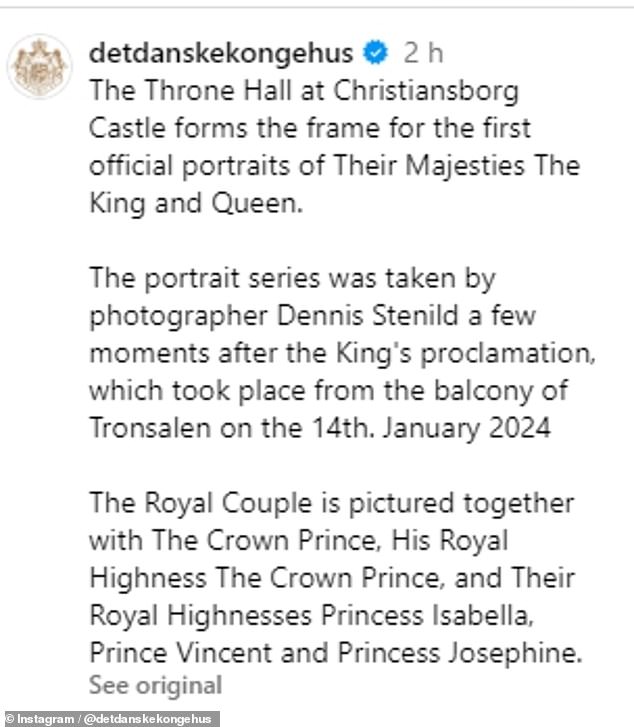 According to a translated statement accompanying the image, the portraits were taken shortly after the king's ascension