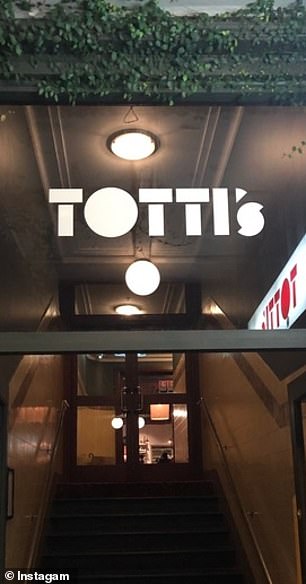 Pictured: Totti's restaurant entrance in Bondi