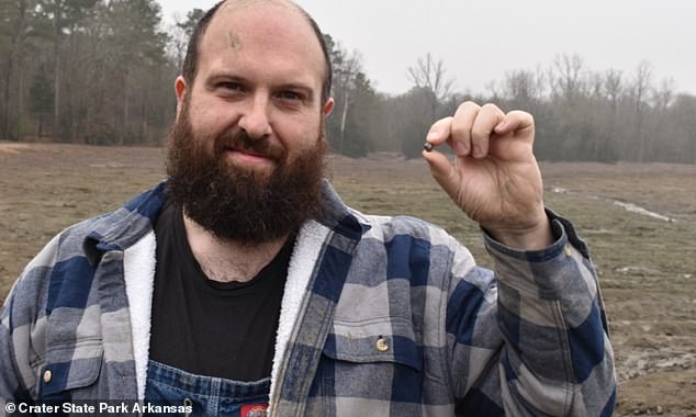 Julien Navas, visiting from Paris, found the huge rock at Crater of Diamonds State Park in Arkansas on January 11.