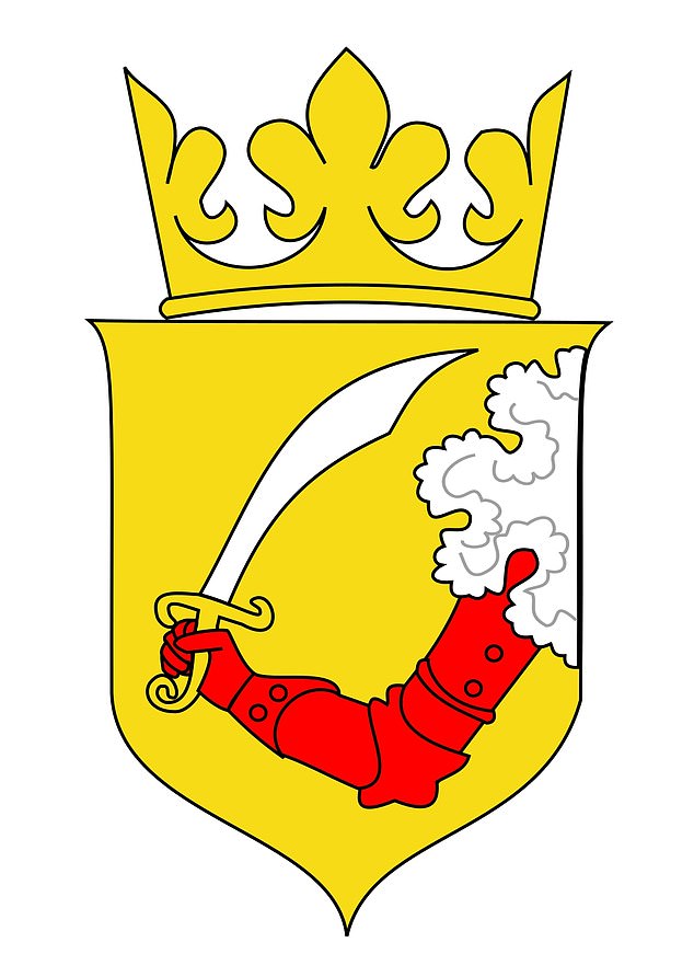 The coat of arms of Bosnia and Herzegovina in the photo resembles the way the offensive gesture is performed