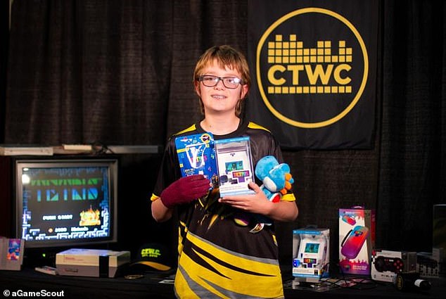 Gibson has been playing Tetris since he was 11, practicing three to five hours a day.  He turned the interest into a hobby and competed several times in gaming tournaments, one in October where he placed third (pictured)