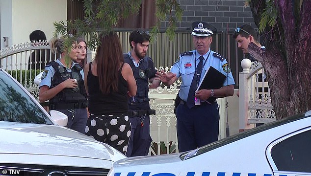 The group (above) were heard shouting threats at each other over the matter, which will be investigated by Georges River Council.