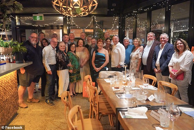 The billionaire mining magnate was the guest of honor at the December 28 dinner (pictured) at Vue Wine Bar & Restaurant in Yeppoon, central Queensland, where diners forked out $2,500 for a ticket to attend