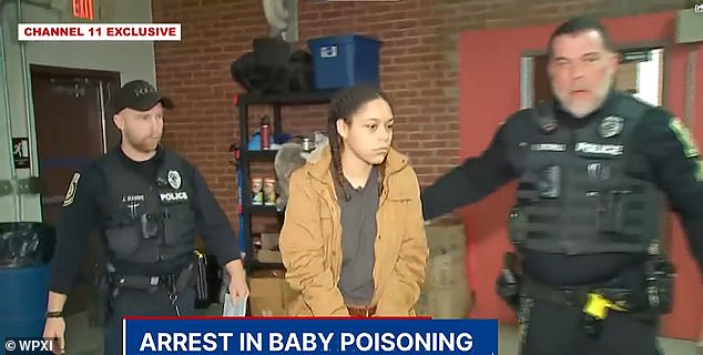 Aleidia Lynnae Owens, 20, was arrested Thursday for poisoning baby Iris in June.  Owens is the girlfriend of Bailey Jacoby, the child's father