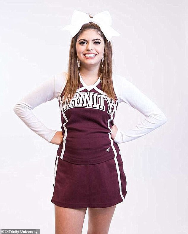 The 19-year-old cheerleader, a sophomore at Trinity University, died on October 31, 2017 from head trauma after falling unconscious in a car traveling between San Antonio and Houston.