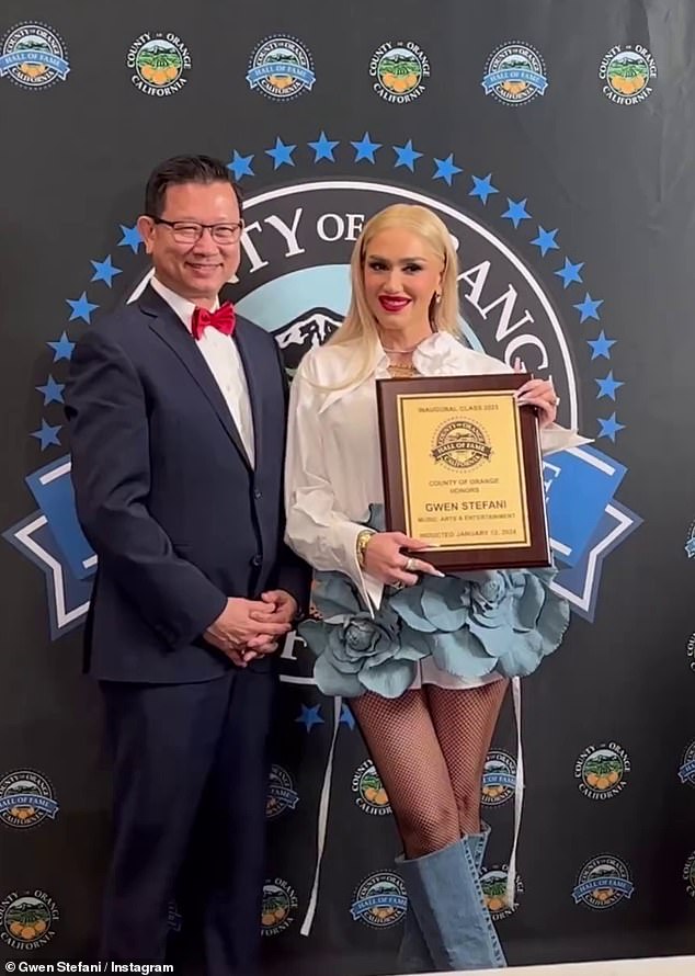 Gwen Stefani, 54, was among the first 10 people inducted into the new Orange County Hall Of Fame on Friday