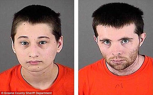 In their 2015 mugshots, Gypsy Rose and friend Nicholas Godejohn, who is behind bars, left