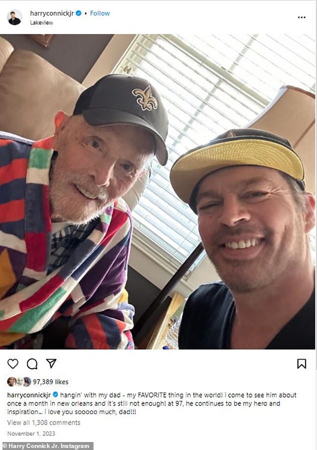 Connick Jr.  recently shared a selfie with his father in November, both of them smiling warmly