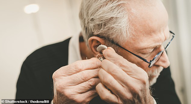 A Danish study of more than 500,000 people found that people who had hearing loss and did not use hearing aids had a higher risk of dementia (stock image)