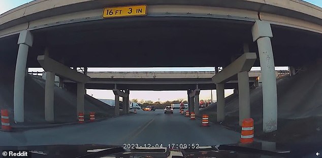 The incident happened last month on a prominent highway near Dallas, and the motorist happened to capture it on a dashcam