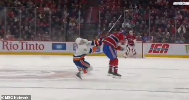 To make matters worse for Gallagher, he left his feet to complete the check, which is illegal