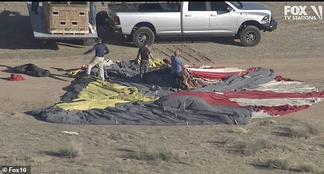 The balloon fell from the sky around 8 a.m. Sunday after an 