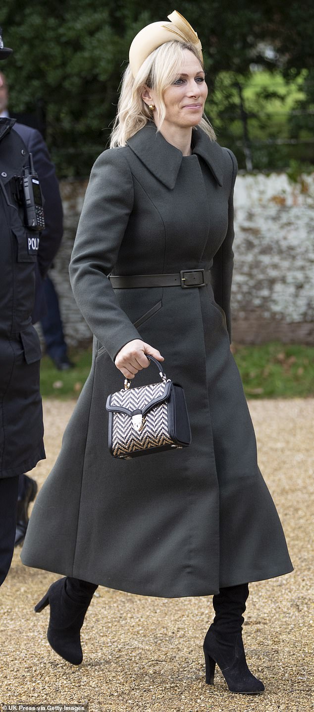 Zara Tindall attends the Christmas Day service at St Mary Magdalene Church in Laura Green