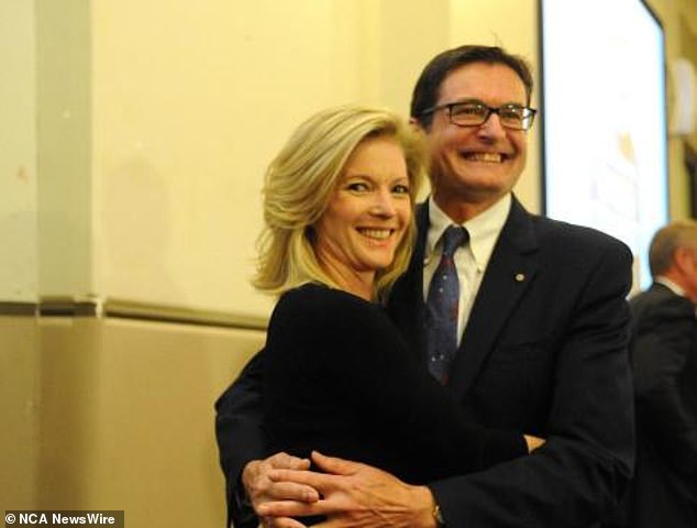 Power couple: The boyfriend of a former ABC-TV newscaster will soon be in charge of a $300 billion Australian government wealth fund (Greg Combet is pictured at right with Juanita Phillips in 2014)