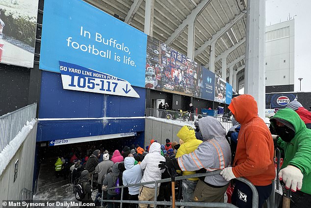 Highmark Stadium in Orchard Park, NY, is still covered in snow with 48 hours until Bills-Chiefs