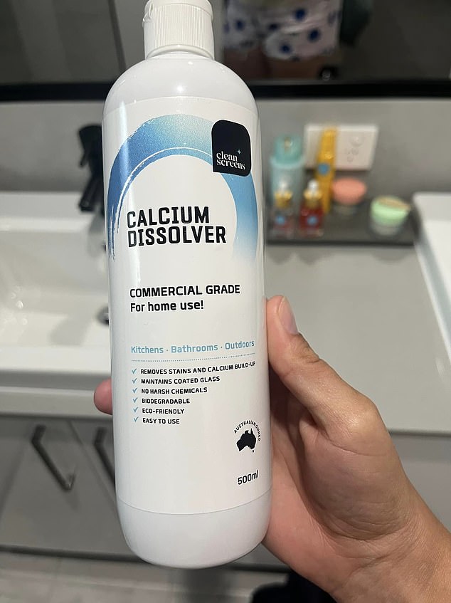 The Clean Screens Calcium Dissolver ($32.95) has revamped her shower