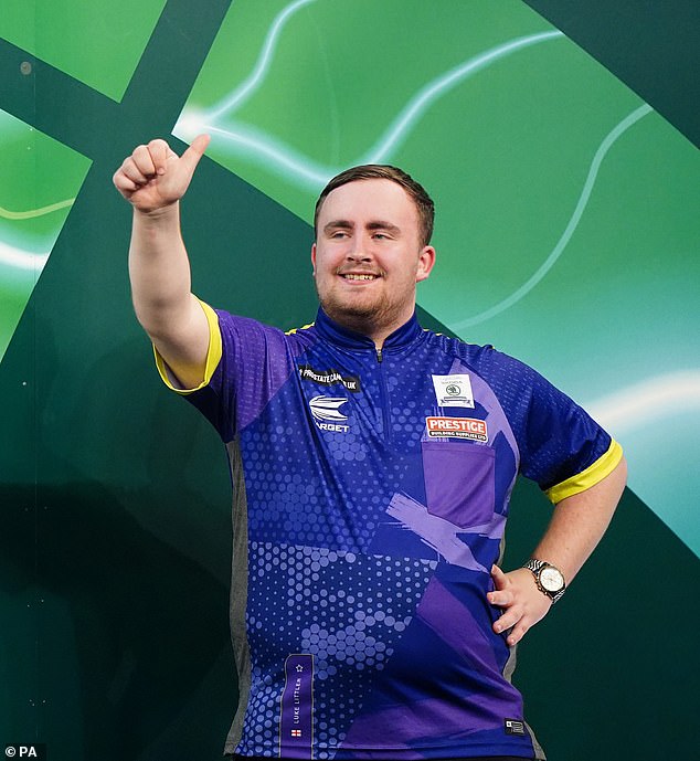 It comes after Luke Littler, 16 (pictured), finished second in the 2024 World Darts Championship after world champion Luke Humphries romped past him in the match this week, with teenage sensation Luke capturing the nation's attention during the match.  tournament