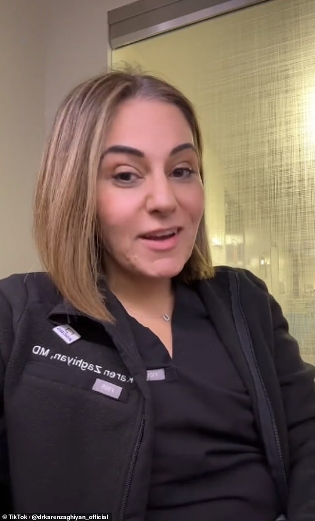 Beverly Hills colorectal surgeon Karen Zaghiyan (photo on TikTok) has sent a major warning to people who use wet wipes to clean their genitals after going to the toilet