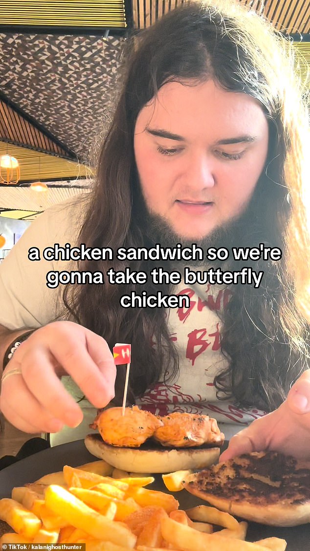 After making his own DIY chicken sandwich at the suggestion of a viewer, Kalani said it 'burys' a top fast food chain popular around the world