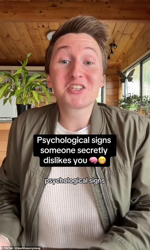 An influencer who makes mindset and psychology videos has created a series where he claims to know how to tell when people in your life dislike you