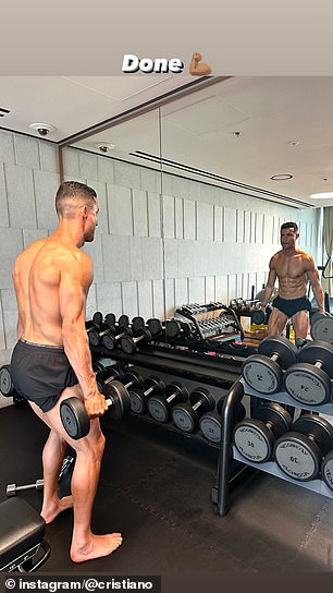 Earlier this week, he shared photos of himself working hard in the gym during the Saudi Pro League winter break