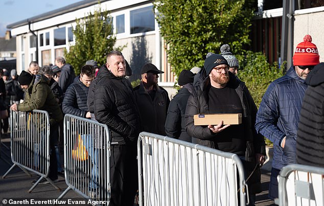 Fans queued outside the stadium for hours in the hope of getting one of the lucky match tickets