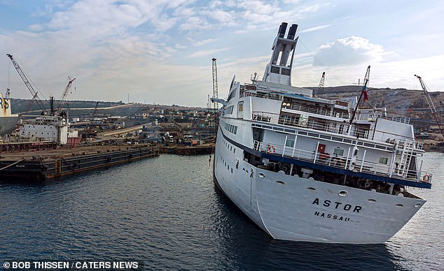 The MS Astor first hit the waters in 1968 and spent 34 years at sea, taking passengers on luxury cruises