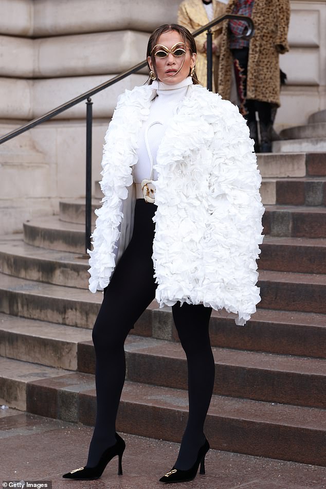 Jennifer Lopez attends the Schiaparelli Haute Couture Spring/Summer 2024 show as part of Paris Fashion Week on January 22, 2024