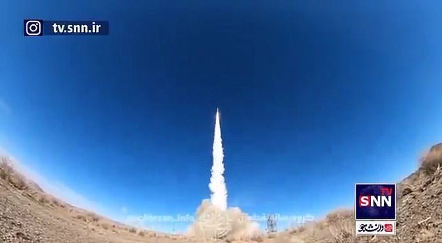 Images released today by Iranian media showed the rocket blast from a mobile launch vehicle