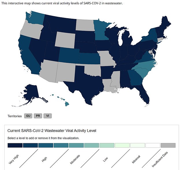 The above map, based on wastewater surveillance, shows how all states now have 