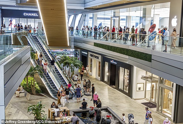 Retailers are increasingly turning away from indoor shopping opportunities.  The photo shows the Brickell City Center mall in Miami, Florida