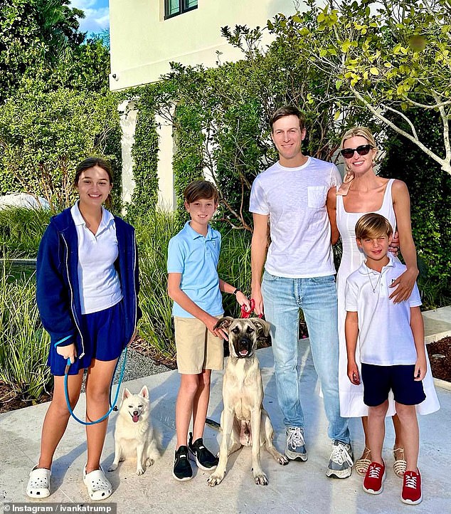 Ivanka moved to Miami with her husband, Jared Kushner, and their three children Arabella, 12, Joseph, 10, and Theodore, seven, in 2021, moving into their new residence in the fall