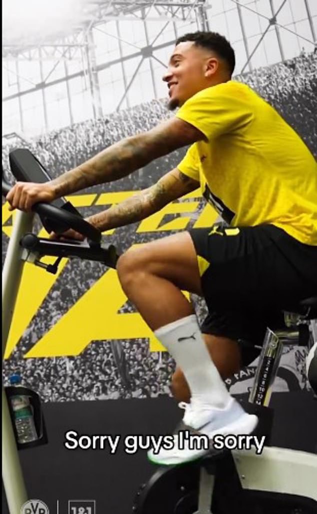 Jadon Sancho has caused a stir on social media after apologizing twice in a Borussia Dortmund video