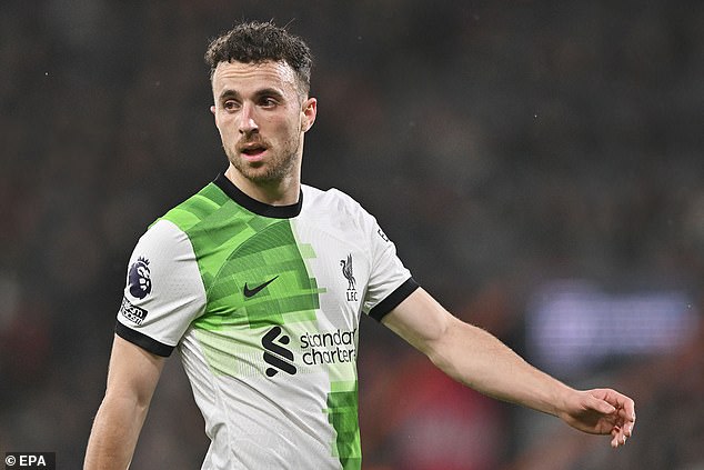 Diogo Jota scored twice during Liverpool's 4-0 win over Bournemouth on Sunday evening