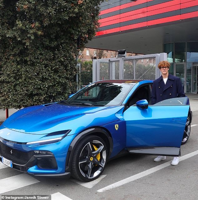 Italian tennis star Jannik Sinner, seen posing with a Ferrari during a visit to their headquarters, has reached the Australian Open final after inflicting a rare defeat on Novak Djokovic