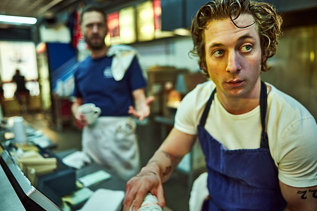 Jeremy Allen White stars as Carmen 'Carmy' Berzatto in The Bear, which can be streamed on Disney+ in the UK.  His look is based on that of Marco Pierre White from the book White Heat