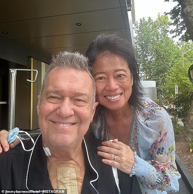 Jimmy Barnes, 67, (left) shared a heartwarming tribute to Jane (right), his wife of more than 40 years, on Saturday as the couple celebrated her 65th anniversary