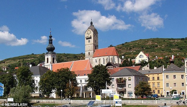 Photo shows Krems an der Donau, photographed from the Danube, without date