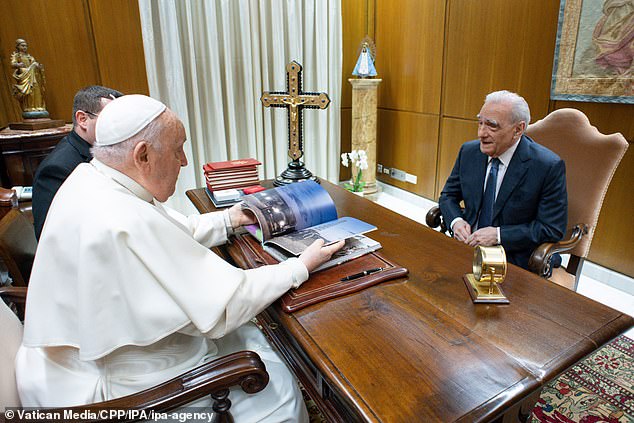 The famed director, 81, met with the Pope on Wednesday, although it is not yet clear what the pair discussed.  Filming of his latest film about the son of God is expected to begin later this year.