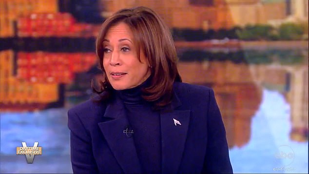 Vice President Kamala Harris told the hosts of ABC's The View that she is 'afraid' of Donald Trump being elected to a second term