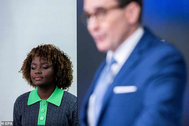 White House Press Secretary Karine Jean-Pierre (left) plans to remain in her position through the 2024 elections and beyond, but has expressed her frustration about sharing the stage with National Security Council President John Kirby (right).