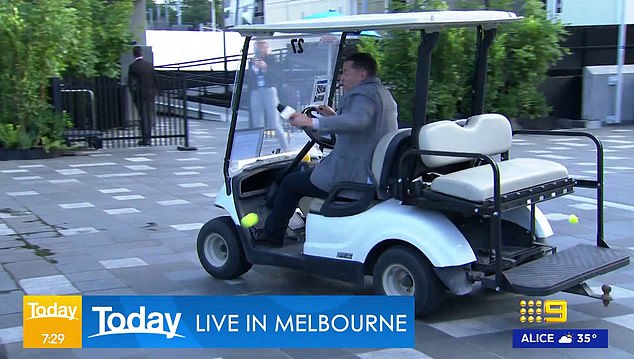 The Today show host happily strolled through a crowd at Melbourne's Rod Laver Arena as Round 3 of the women's and men's singles kicks off