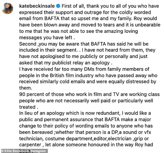 Kate Beckinsale furious after BAFTA fails to apologise publicly for