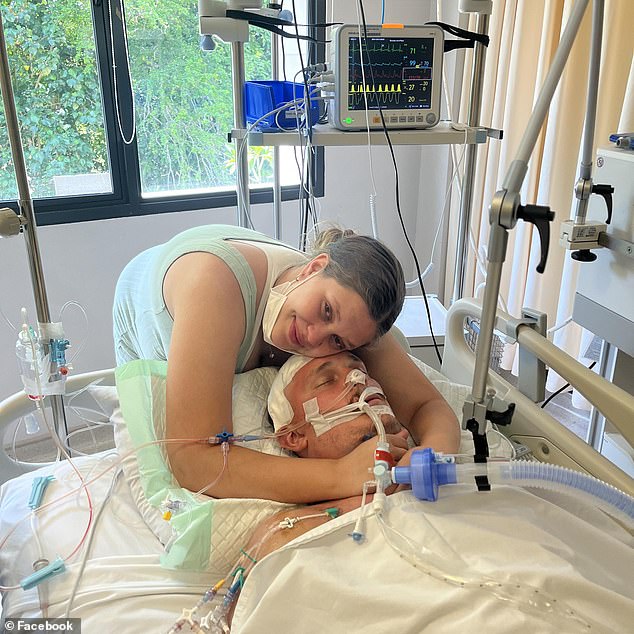 A 24-year-old father who was seriously injured in a moped accident while on holiday in Bali, Kevin Malligan (pictured), has been declared brain dead by Australian doctors