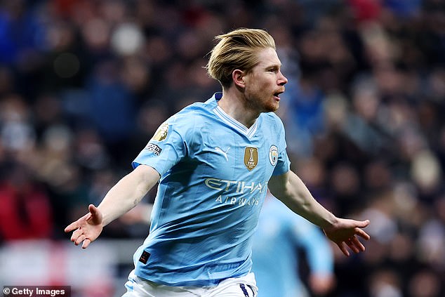 De Bruyne immediately came on as he leveled the score for Man City