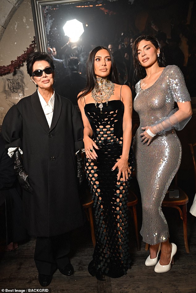 Kim Kardashian, Kylie and Kris Jenner made sure all eyes were on them as they attended the Maison Margiela show during Paris Fashion Week on Thursday