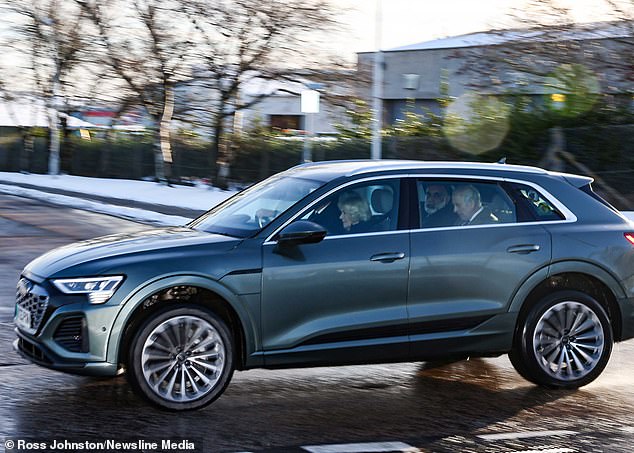 King Charles III and Queen Camilla are photographed being driven in Aberdeen today