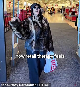 What retail therapy feels like,” was written across the clip