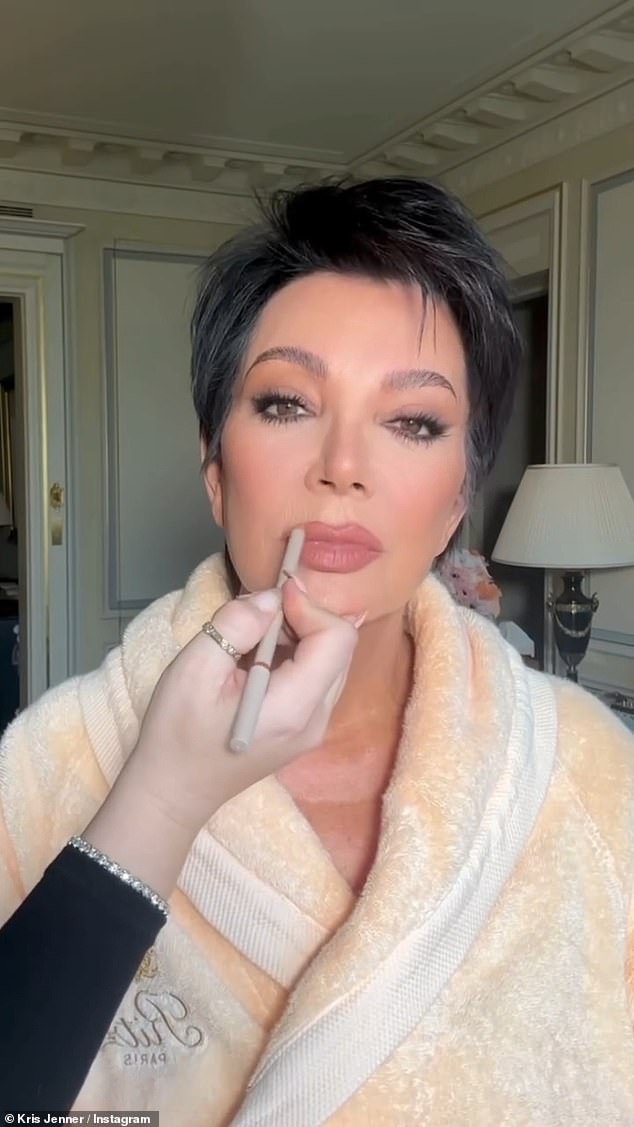 Kris Jenner has been hit with accusations of using a filter in a video promoting her daughter Kim Kardashian's makeup line